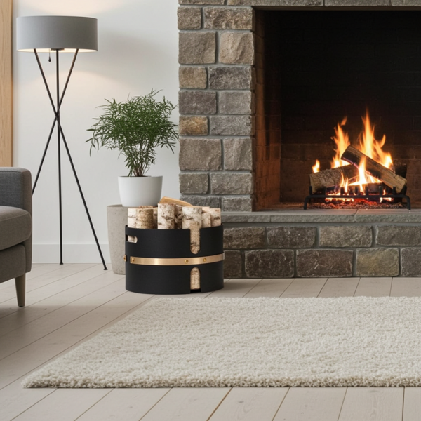 Okrúhly vystužený kôš na drevo AERO 5