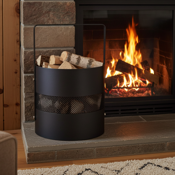 Okrúhly drevený kôš s rukoväťou AERO HOLD 2